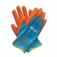 Briers Kids Junior Diggers Gloves - Age 6-10 Years - Orange & Blue