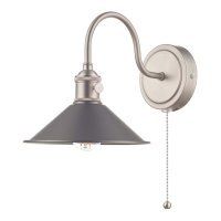 1lt Wall Light Antique Chrome With Antique Pewter Shade