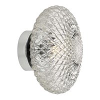 Dar Bibiana 1 Light Wall/Ceiling Light Pol Chr w/Clear Shade Sml