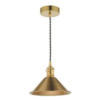 1LT Pendant Natural Brass C/W Aged Brass Shade