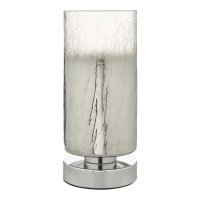 Deena Table Lamp Crackle Glass and Polished Chrome Touch