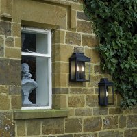 Vapour Coach Lantern Wall Light Black IP44