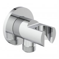 Ideal Standard Chrome Round Wall Bracket with 1/2" Connection