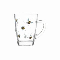 Price & Kensington Sweet Bee Set Of 2 Glass Mugs 28cl