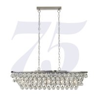 Searchlight Michelle 5Lt Chrome Oval Pendant With Rain Drop Glass Balls