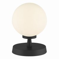 Dar Esben Touch Table Lamp in Matt Black with Opal Glass