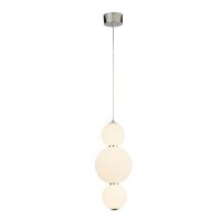 Searchlight Snowball 3 Light Ceiling Pendant - Chrome & Opal Glass Shade