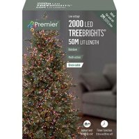 Premier Decorations TreeBrights Multi-Action 2000 LED with Green Cable - Rainbow