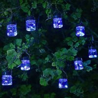 Smart Solar Firefly Opal Jar String Lights Set of 10
