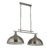 Searchlight Fusion - 2Lt Ceiling Bar, Satin Silver, Ss Shades