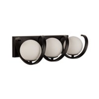 Searchlight Twister 3Lt Wall Light, Matt Black With Matt Opal Glass