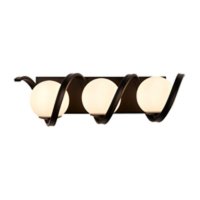 Searchlight Twister 3 Light Wall Light, Matt Black With Matt Opal Glass