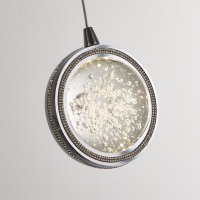 Searchlight Quartz 5 Light Bar Pendant, Bubble Glass With Detailed Rim