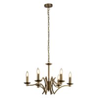 Searchlight Ascot 6Lt Pendant  Antique Brass