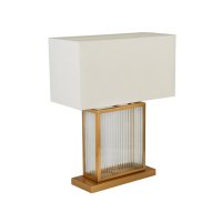 Searchlight Clarendon 1Lt Table Lamp, Tempered Glass,  Satin Brass