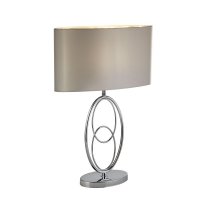 Searchlight Loopy 1Lt Table Lamp, Chrome With White Shade