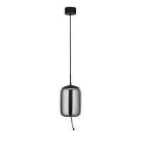 Searchlight Lisbon Led Pendant,Black And Smoked Glass