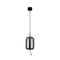 Searchlight Lisbon Led Pendant,Black And Smoked Glass