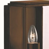 Searchlight Box Outdoor Wall & Porch Light Rustic Brown & Glass