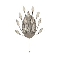 Searchlight Peacock 2 Light Wall Light With Crystal