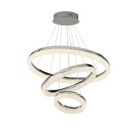 Searchlight Circle Led 3 Ring Ceiling Pendant, Chrome, Crushed Ice