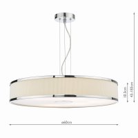 Alvaro 6 Light Single Pendant Polished Chrome Ivory