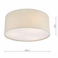 Cierro 3 Light Flush Taupe With Diffuser 40cm