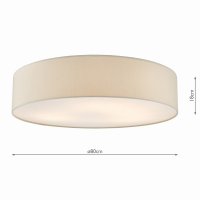 Cierro 6 Light Flush Taupe With Diffuser 80cm