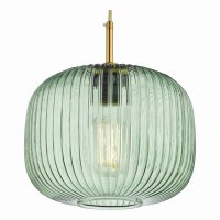 Demarius 1 Light Pendant Green Glass Bronze Detail