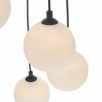 Federico 5 Light Cluster Pendant Black Opal Glass