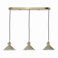 Hadano 3 Light Brass Suspension With Cashmere Shades