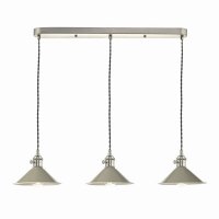 Hadano 3 Light Antique Chrome Suspension With Cashmere Shades