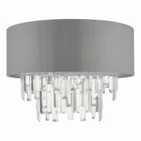 Halle 4 Light Flush Grey Shade Crystal