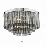 Logan 5 Light Flush Polished Chrome Smoked Glass