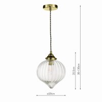 Mya 1 Light Single Pendant Antique Brass Glass