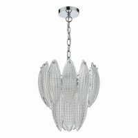 Maeve 6 Light Pendant Polished Chrome Textured Glass