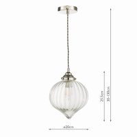 Mya 1 Light Single Pendant Polished Nickel Glass