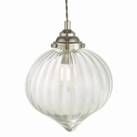 Mya 1 Light Single Pendant Polished Nickel Glass