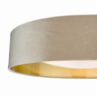 Nysa 3 Light Flush Velvet Taupe Shade 60Cm