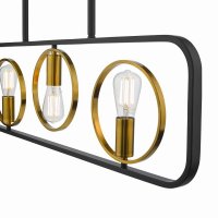 Ryota 3 Light Bar Pendant Satin Black Antique Gold