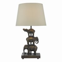 Alina Elephant Table Lamp Antique Bronze With Shade