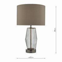 Mubina Touch Table Lamp Black Chrome Smoked Glass With Shade