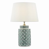 Reese 1 Light Ceramic Table Lamp Green & Blue Print Base Only