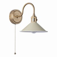 Hadano 1lt Wall Light Natural Brass With Cashmere Shade