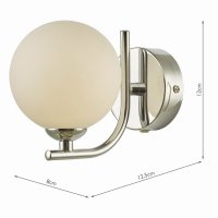 Cradle 1 Light Wall Light Polished Chrome Opal Glass