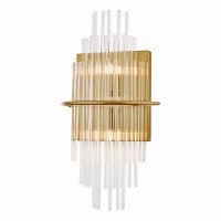 Lukas 2 Light Wall Light Antique Gold Glass