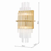 Lukas 2 Light Wall Light Antique Gold Glass