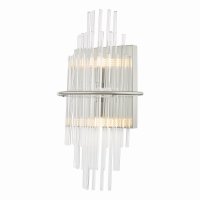 Lukas 2 Light Wall Light Polished Chrome Glass