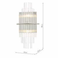 Lukas 2 Light Wall Light Polished Chrome Glass