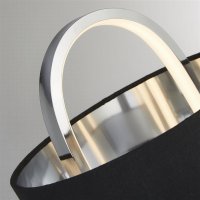 Searchlight Madrid LED Table Lamp Chrome & Opal with Black Shade